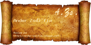 Ander Zsófia névjegykártya