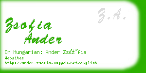 zsofia ander business card
